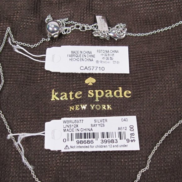 Kate Spade Silver "Say Yes" Mrs. Necklace - Picture 6 of 11